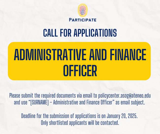CALL FOR APPLICATIONS: ADMINISTRATIVE AND FINANCE OFFICER