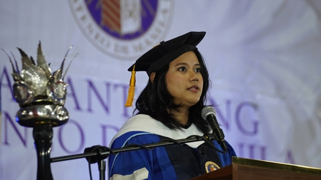 Angelique Pearl Virtue Villasanta, graduate students' representative, Class of 2025. Photo by Aaron Vicencio/UMCO
