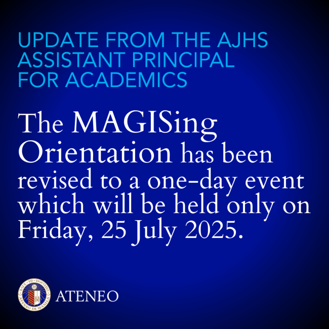 AJHS MAGISing Orientation on 25 July 2025 ONLY  