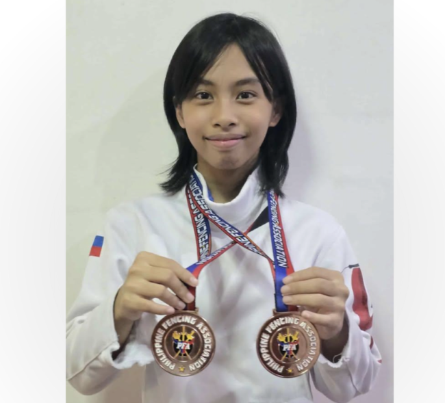 Jowie Cabaccan with her two bronze medals July 2025 