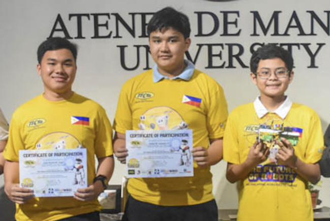 (L-R) Liam Daga, Junby Layaoen and Marcus Crisostomo have qualified for the 2025 WRO Asia-Pacific Open  