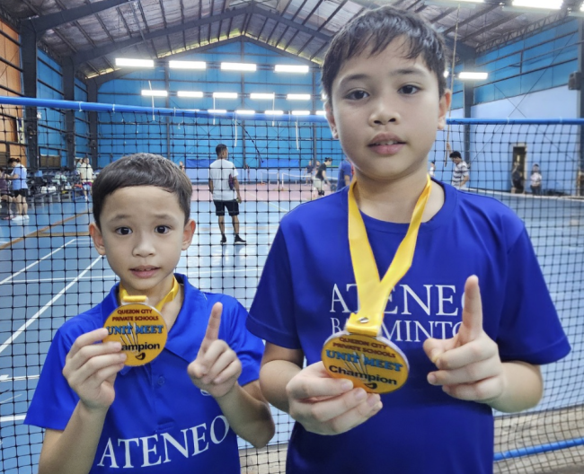 Elementary Boys Doubles Champions David Callanta (left) & Noah Callanta 