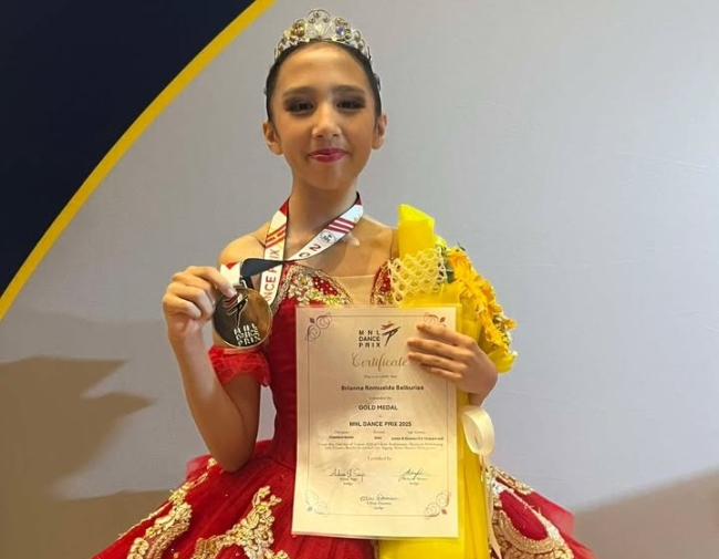 Bree Balburias with her gold medal from MNL Dance Prix 2025 