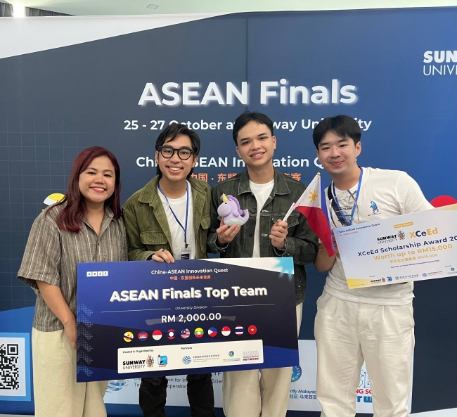 L-R: Team Adviser, Mariela Alcaparas; Edge Angeles, Soj Gamayon, Voni Reyes