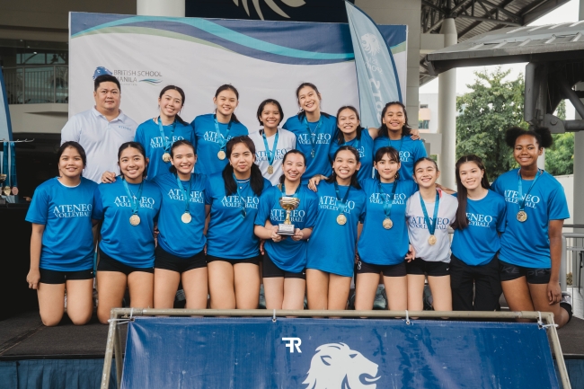 Front row kneeling from left: Louise Langbid, Chessca Malabanan, Aubrey Tay, Margaux Viola, Luisa Del Prado, Sabine Tomanan, Ainsly Santiago, Thistle Chebat, Jem Ty, Avary Lister; standing from left: Asst Coach Jay Regala, Tiffany Foo, Luanne Atienza, Ysa Gomez, Gian Damian, Jona Ajon, and Team Captain Jelena Dait; not in photo: Julia Mariano, Ianne Valderama, Hannah Villanueva, Irene Yaranon, Head Coach Babes Castillo, and Asst Coach Franz Damian