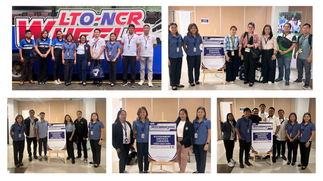 From left to right, Land Transportation Office (LTO), PhilHealth, , Pag-IBIG Fund, Philippine Identification System (PhilSys) and Quezon City Government Services