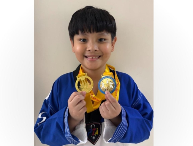 AGS double gold winning taekwondo jin Liam Kim  