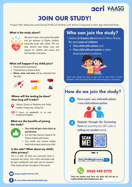 Seeking Participants: Filipino children aged 5 to 9 diagnosed with Autism Spectrum Disorder (ASD) and Typically Developing Peers