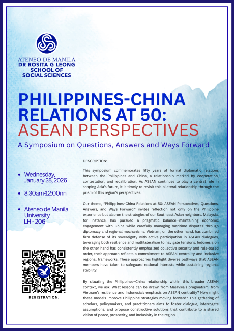Philippines-China Relations at 50:  ASEAN Perspectives