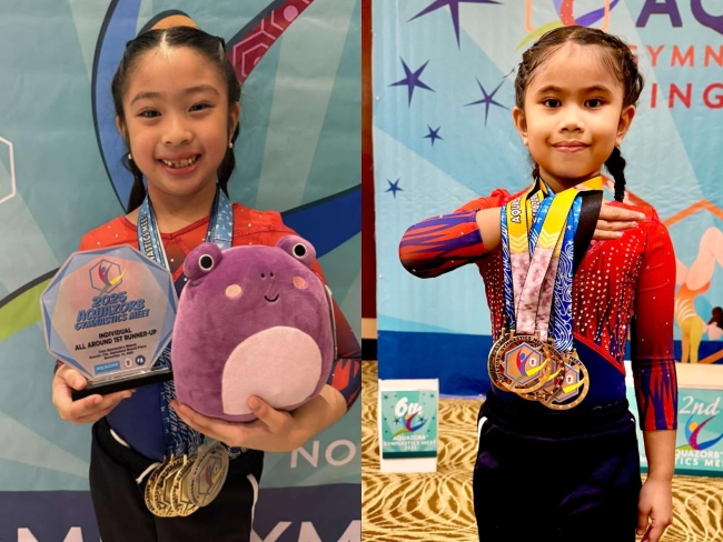 AGS gymnasts Alegro and Tupaz