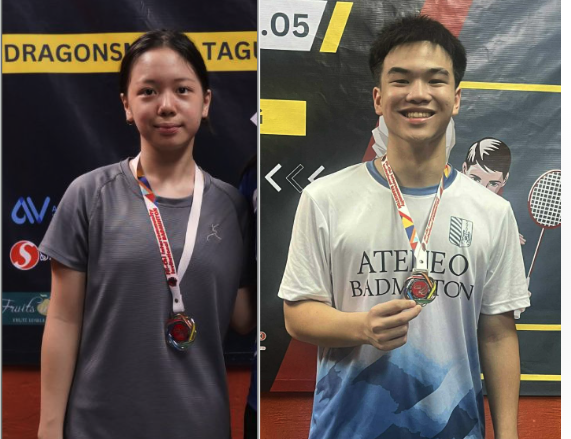 Mia Benasa (left) and Quito Ongpin ASHS badminton FCII medalists 